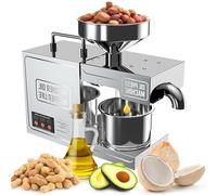 MáQuina de Prensado de Aceite de 820 W, MáQuina de Prensado en FríO y Caliente para Uso Comercial DoméStico, Prensa de Aceite para Oliva, Maní, SéSamo, Canola, Semillas de Girasol