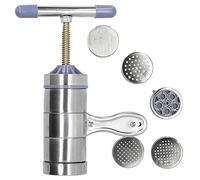Máquina de prensado de pasta manual para hacer fideos de acero inoxidable con 5 cabezales de molde, herramienta de cocina para uso en restaurantes en el hogar, duradera, a prueba