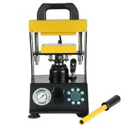 Máquina de prensado térmico hidráulico manual, máquina de transferencia de calor de 10T con manómetro de vacío, 4 temperaturas ajustables, temporizador de 0-999 s, presión ajustable