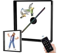 Máquina de proyector holográfico con 576 cuentas LED, ventilador de publicidad de holograma 3D, control de aplicación, diseño portátil para Halloween, Navidad, fiestas, eventos, 65 cm