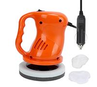 Máquina de pulido y encerado de alta potencia para automóviles, pulidora automática de 12 V y 40 W con almohadillas dobles, pulidora portátil e inalámbrica para uso en el hogar y (B naranja)