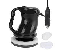 Máquina de pulido y encerado de vehículos, pulidora automática de 12 V y 40 W con almohadillas dobles, pulidora portátil e inalámbrica para uso en el hogar y al aire libre, incluye (un negro)