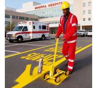 Máquina de rayas de estacionamiento, pintura en aerosol para marcado de líneas de 4 ruedas, para asfalto, hormigón, herramienta profesional de pintura invertida