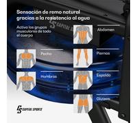 Máquina de remo acuática Oceanus Banco de remo Peso máx.: 135 kg Aluminio Capital Sports