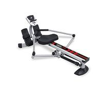 Máquina de remo de 2 pistones GetFit Pro - Ajuste de 10 niveles, pantalla LCD, plegable - Entrenamiento en casa