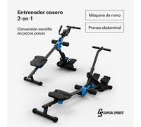 Máquina de remo híbrida Azura prensa abdominal 2 en 1 12 niveles acero Capital Sports