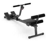 Máquina de remo hidráulica plegable con 12 niveles de resistencia ajustables y respaldo, ideal para entrenamientos cardiovasculares de cuerpo completo en casa