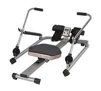 Máquina de remo hidráulica, rieles dobles mejorados, silenciosa máquina de remo magnética con pantalla de datos LCD, experiencia de remo intensa, riel largo para ejercicios de cardio para gimnasios