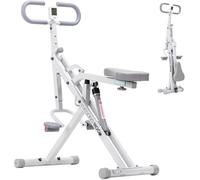 Máquina de remo para sentadillas, equipo de ejercicio en casa plegable con pantalla LCD para glúteos y piernas ajustables, máquina de entrenamiento cardiovascular para brazos y parte inferior del