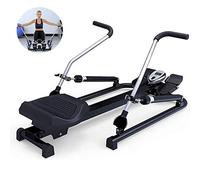 Máquina de remo plegable para uso doméstico, resistencia al aire, silenciosa, magnética, 6 niveles, resistencia ajustable, monitor LCD, equipo de fitness, entrenamiento cardiovascular en interiores