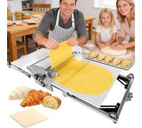Máquina de rodillo de masa, laminadora de masa eléctrica, 110 V/220 V, acero inoxidable, adecuada para uso doméstico y comercial.