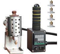 Máquina de rodillo de pegamento termofusible con pantalla digital, capacidad de 50/150 ml, incluye cabezales de revestimiento de pegamento de 4 tamaños, ideal para embalaje y productos de cuero