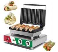 Máquina De Rollos De Pollo Eléctrica, Fabricante De Desayunos Multifuncional De 3000w Con Temporizador Y Control De Temperatura, Fabricante De Rollos De Huevo Y Conos De Waffle Antiadherente