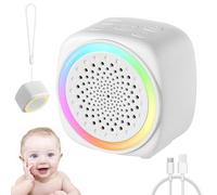 Máquina de Ruido Blanco para Dormir Bebé, Máquina de Ruido Blanco Portátil con16 Sonidos Máquina, Luz nocturna y Luz Coloridos Ajustable USB Batería Recargable para Bebé Niño o Adulto