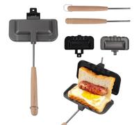 Máquina de Sándwich, Antiadherente de Doble Cara Sandwichera de Gas Tostadora Extraíble con Asas Tostado Sándwichera Snack Griddle Pan para el Desayuno Tortilla Tostadas