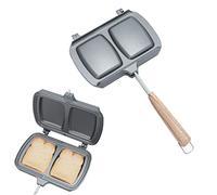 Máquina de Sándwich, Antiadherente de Doble Cara Sandwichera de Gas Tostadora Extraíble con Asas Tostado Sándwichera Snack Griddle Pan para el Desayuno Tortilla Tostadas (Tipo 2)