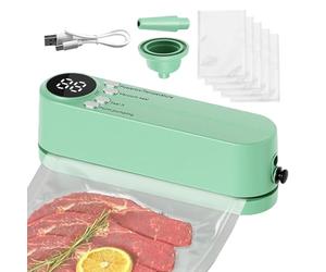 Máquina de sellado al vacío portátil para conservación de alimentos - sellador de bolsas recargable pequeño inalámbrico | Potente poder de succión herramienta de conservación para bocadillos de