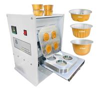 Máquina de sellado de papel de aluminio, máquina de sellado térmico eléctrica manual de 4 agujeros, con control digital de temperatura, para cápsulas de café, cajas de alimentos, embalaje de líquidos