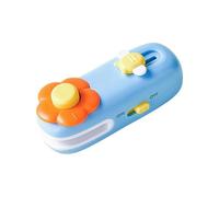 Máquina de sellado eléctrica para almacenamiento de alimentos, sellador de bolsas inalámbrico alimentado por USB con base de succión, mini sellador portátil para aperitivos, frescura, azul/rojo claro