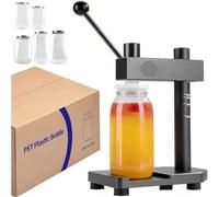 Máquina de sellado manual de latas para uso doméstico y comercial, se adapta a recipientes de bebidas de 250 a 700 ml, ideal para jugo, cerveza, refrescos, café y té con leche, incluye 100 botellas de