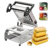 Máquina de sellado térmico comercial, máquina selladora de bandejas de alimentos de 600 W, ancho de película de rollo de 180 mm, 7-8 paquetes/minuto, para un embalaje eficiente en supermercados y