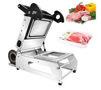 Máquina de sellado térmico comercial para envasado de alimentos, operada a presión manual con velocidad de 7 a 8 veces/minuto, ideal para cajas para llevar y alimentos cocinados