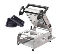 Máquina de sellado térmico de cajas comerciales para llevar, sellador de bandejas manual a presión, 7-8 sellos/minuto para envasar alimentos cocinados, verduras, mariscos