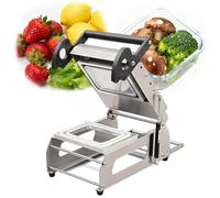Máquina de sellado térmico de prensa manual con control de temperatura para un embalaje seguro de carne, pescado, alimentos cocinados y verduras, ideal para restaurantes y delicatessen