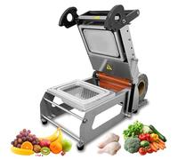 Máquina de sellado térmico para bandejas de alimentos, 7-8 sellos/minuto, sellador de cajas para llevar a mano para alimentos cocinados con carne