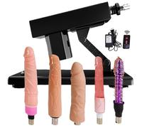 Máquina de sexo de control remoto, Love Machine Juguetes sexuales para hombres y mujeres Máquina automática de empuje con 5 consolador realista y accesorios 3XLR