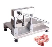 Máquina de sierra de cinta para cortar carne, sierra manual de hueso para carnicería con banco de trabajo de acero inoxidable, cortador de carne fresca para costillas