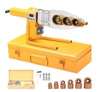 Máquina de soldadura eléctrica para tuberías, fundidora portátil de tuberías de agua de plástico con 6 cabezales de matriz, soldadora de tuberías de agua con pantalla digital y carcasa de hierro