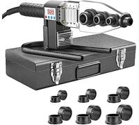 Máquina de soldadura por fusión de tuberías, soldadora portátil de tuberías de fusión en caliente con pantalla digital y cabezal de matriz de 6 piezas, dispositivo de soldadura de tuberías de plástico