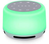 Máquina de sonido de sueño 24 sonidos naturales calmantes 7 luces de respiración de color y luz de noche con función de memoria temporizador, batería portátil de ruido blanco para bebés y adultos