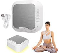 Máquina de sonido Solfeggio frecuencias, máquina de sonido portátil, máquina de ruido blanco con 28 sonidos relajantes, luces nocturnas y 3 ajustes de temporizador para meditación, dormir, yoga