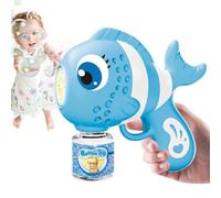 Máquina de soplador de burbujas, lindo - Máquina de burbujas de pescado con luces y sonido suave máquina expendedora de burbujas, dispensador de jabón de 16 agujeros para niños | Multiusos para