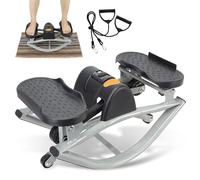 Máquina De Step Oscilante - Stepper con Movimiento Lateral, Pantalla Digital Y Bandas De Resistencia, Un Stepper Compacto Y Silencioso De Bajo Impacto para Hacer Ejercicio En Casa