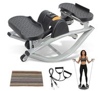 Máquina De Step Oscilante, Stepper Lateral con Movimiento De Lado a Lado, Bandas De Resistencia Y Pantalla Digital, Stepper De Bajo Impacto para Uso Doméstico para Rodillas, Articulaciones