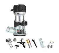 Máquina De Tallado A Mano Eléctrica Madera 2000W, Recortadora Manual 6 Velocidades,35/8mm, Enrutador For Grabado Con Ranuras Potente Y Preciso(2000W Black)