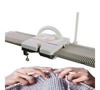 Máquina de tejer automática, calibre medio de 6,5 mm, 150 puntadas en total, kit de punto de suéter de plástico para uso doméstico, fácil de operar, ideal para principiantes y manualidades