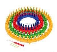 Máquina de tejer redonda para bufandas, sombreros y calcetines, herramienta de trenzado de bricolaje con clavijas desmontables y material para uso a largo plazo (4 juegos)