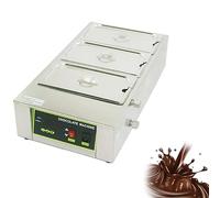 Máquina de temple de chocolate, calentador de salsa comercial de 3 tanques con control de temperatura, calentador de alimentos comercial eléctrico de 1000 W para chocolate / leche / crema/sopa
