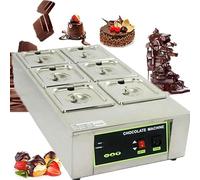 Máquina de temple de chocolate de 1000 W, ajustable -17.8-90.0 °C, máquina de fusión eléctrica con control digital, capacidad de 8/12 kg, diseño de 5 tanques para uso comercial