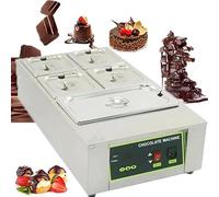 Máquina de temple de chocolate de 1000 W, ajustable -17.8-90.0 °C, máquina de fusión eléctrica con control digital, capacidad de 8/12 kg, diseño de 5 tanques para uso comercial