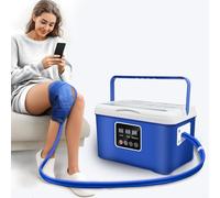 Máquina de terapia de frío, máquina de terapia de hielo para rodilla con caudal ajustable, temporizador digital, bomba silenciosa, rodillera, unidad de terapia de frío para alivio y recuperación a