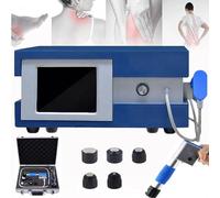 Máquina de terapia de ondas de choque extracorpóreas, dispositivo de ondas de choque disfunción eréctil con 5 cabezales, pistola de masaje de fisioterapia portátil, alivio dolor.,Blue