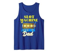 Máquina De Tragamonedas Papá Juego Casino Poker Jugador Padre Camiseta sin Mangas, Hombre, Azul Real, L