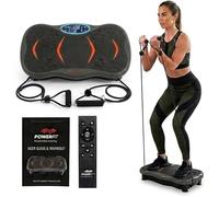 Máquina de vibración plana, plataforma de fitness con altavoz Bluetooth, bandas de control remoto y resistencia, equipo de gimnasio en casa para perder peso, tonificación, bienestar, linfato