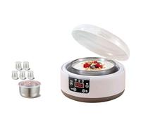 Máquina de yogur probiótico totalmente automática de 1,2 l, con tarros de vidrio, recipiente interior de acero inoxidable, máquina eléctrica de yogurt, para yogur griego casero, vegano o saborizado