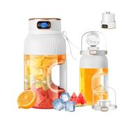 Máquina de zumo de frutas, máquina de helado con recipiente de mezcla de 1,2 litros, batidora de batería integrada con 10 cuchillas, batidora con función rompehielos, portátil para uso al aire libre
